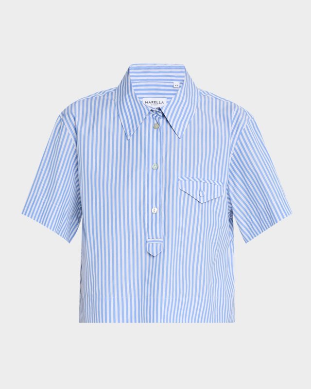 Veranda Boxy Striped Cotton Shirt